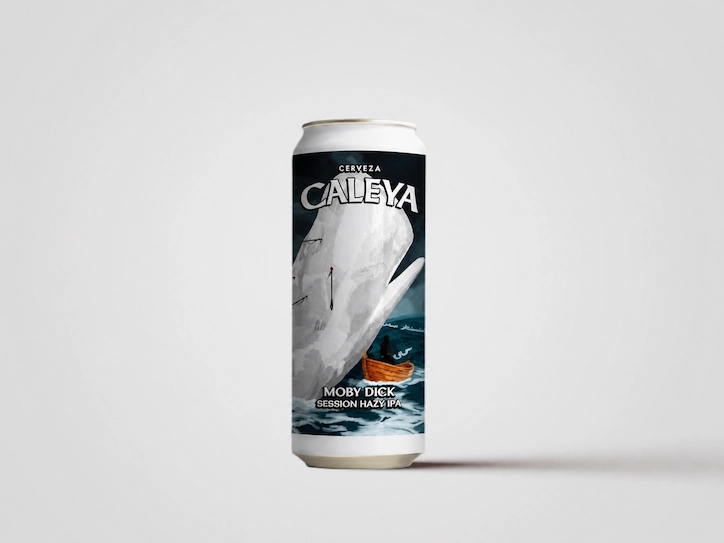 Session Hazy IPA de Caleya, jugosa, aromática y muy fácil de beber. Tiene una textura suave y cremosa, notas frutales y tropicales, mucho aroma a lúpulo y un final fresco que invita a seguir bebiendo.